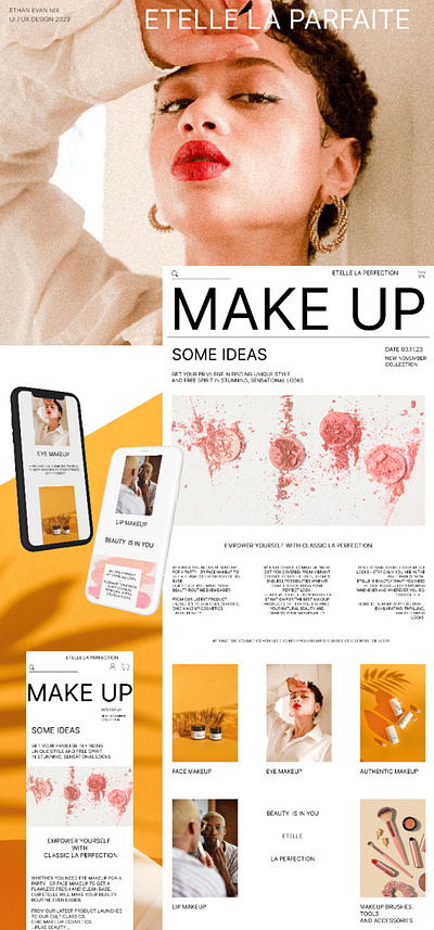 E-commerce Make up Store UI/UX Design branding e commerce figma graphic design landing make up skincare store idea uiux design user friendly