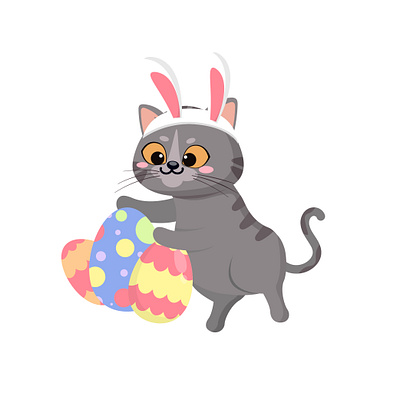 Amazing ester cat holding ester eggs illustrations animal cat catart character design dog eastercats eastereggs easterfurryfriends easterillustration easterjoy easterpets eastersurprise felineart holidayart kitten kitty pet seasonalillustration spring time