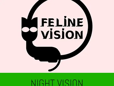 Feline Vision: Mock-up Brand Identity. Night Vision Glasses. abstract branding design graphic design illustration logo logo art logo design typography ui vector vector logo