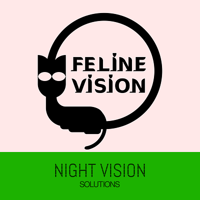 Feline Vision: Mock-up Brand Identity. Night Vision Glasses. abstract branding design graphic design illustration logo logo art logo design typography ui vector vector logo