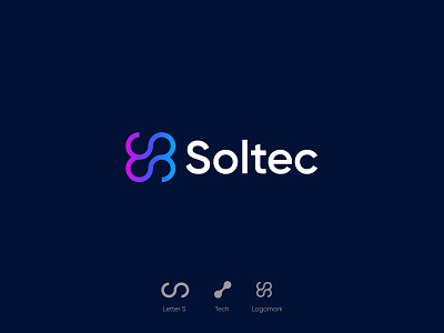 Soltec Logo Design barnd logo branding creative logo crypto currency graphic designer infinity logo logo design logo mark meta modern colourful s letter s logo s tech saas software logo startupt tech tech icon tech technology web 3