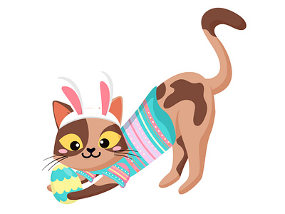 Cat yawning and lounging ester kitty cat animal bacon breakfast cartoon cat cat drawing cat illustration chicken cute eggs ester kawaii kitten kitty meown pet yolk