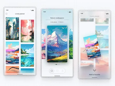 ✨Glass Wallpaper App Light Theme app app design design glassmorphism graphic design light theme mobile mobile app design ui wallpapers white