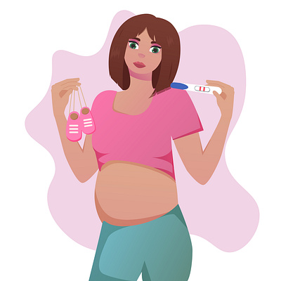 Pregnant girl adobe illustrator graphic design illustration vector