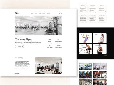Landing page (Gym, Fitness) 1920x1080 accuracy design desktop fitness gym landing landing page lightness minimalistic swiss style typography ui ux web design