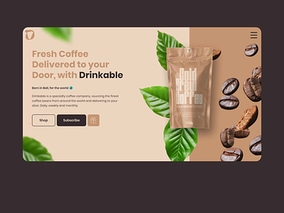 Drinkable Coffee Website animation website branding cinematic design cinematic website coffee coffee brand coffee website neutral colours skin tones website wix studio
