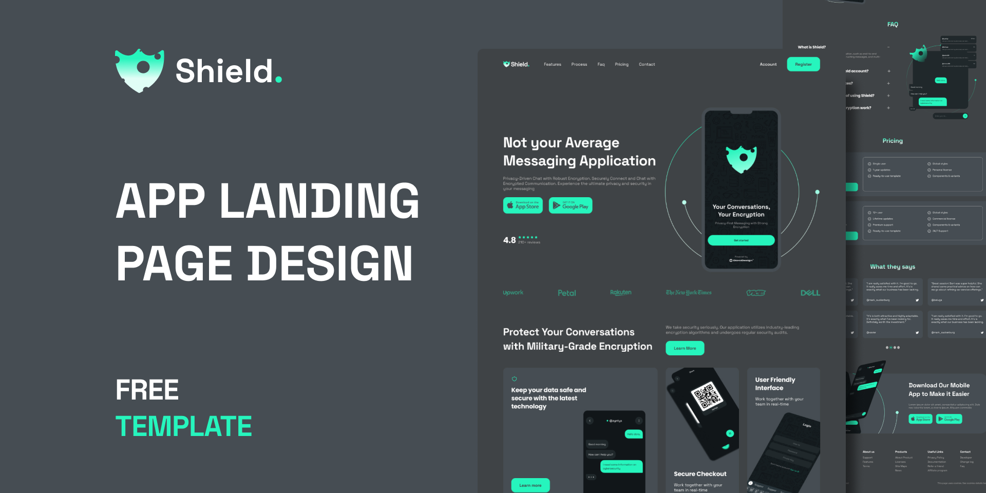 Shield - App Landing Page Design - DoraDesign app landing page design doradesign figma freebies landing page opacityauthor ui ux