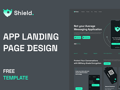 Shield - App Landing Page Design - DoraDesign app landing page design doradesign figma freebies landing page opacityauthor ui ux