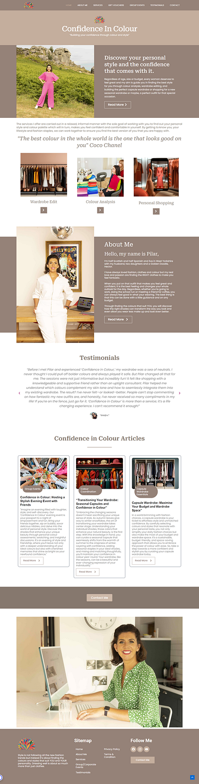 Clothing Designer Consultant WordPress Website design elementor front end design webdesign website woocommerce wordpress