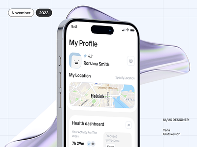 Health mobile app — Profile page account app charts dashboard design health mobile profile profile page propuct design ui user interface ux visual design