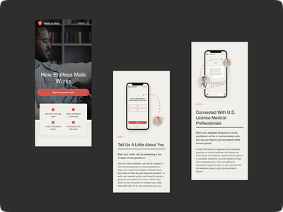 Endless Male / mobile screens design healthcare how it works interaction design steps studio telemedicine ui webdesign website