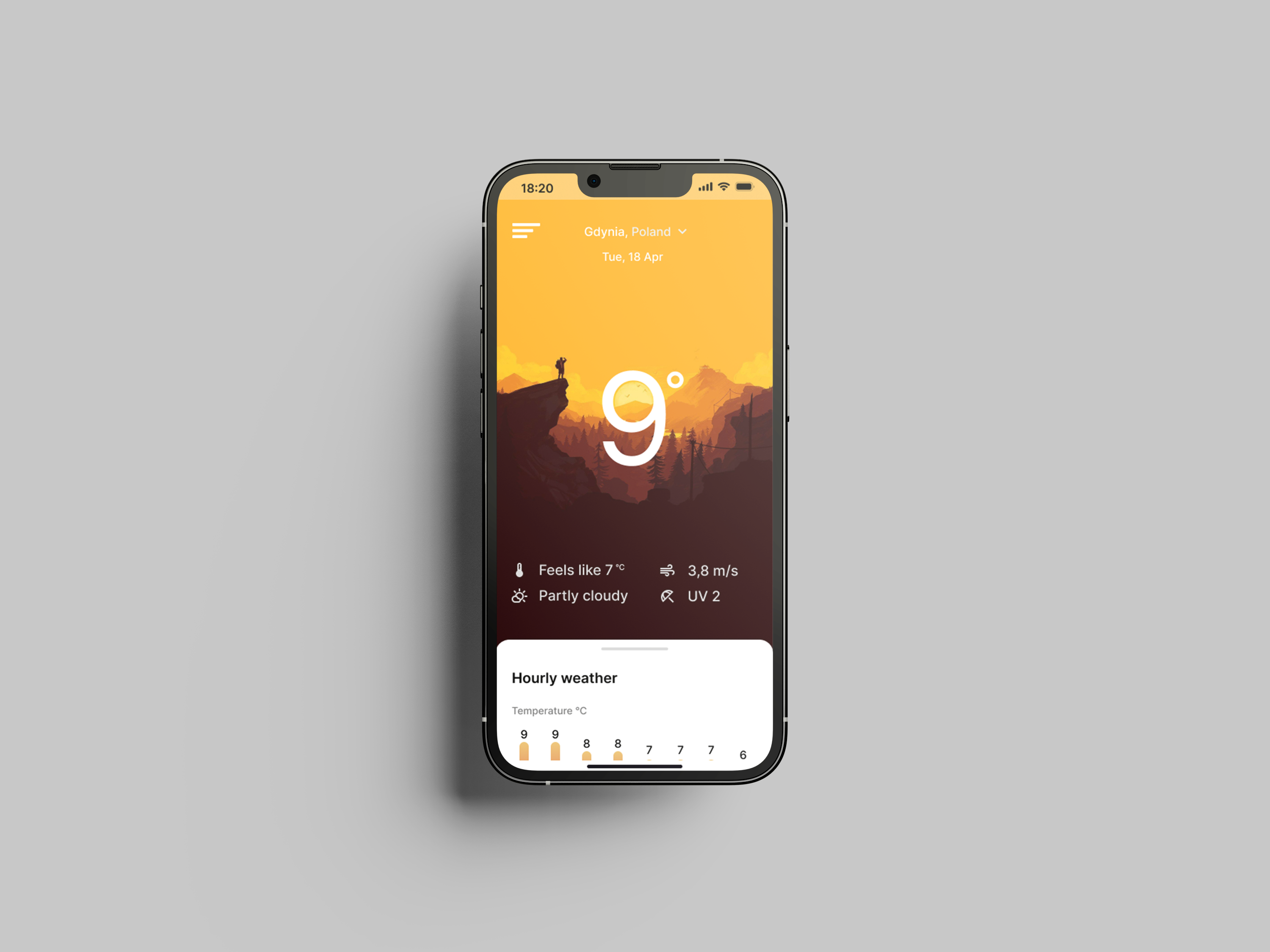 Weather app app clean iphone mobile modern ui weather