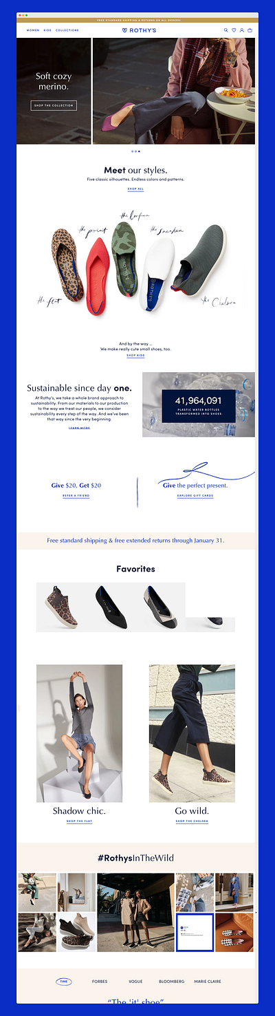 Rothys Homepage Design ui ux