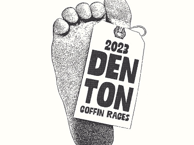 2023 Denton Coffin Races illustration poster design texture typography