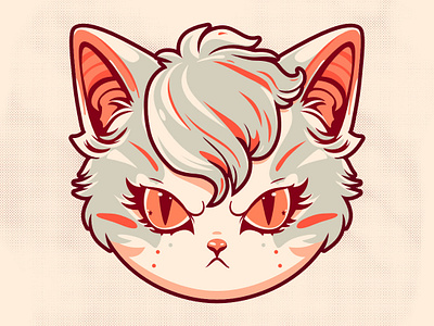 Cat graphic portrait of a angry Royalty Free Vector Image