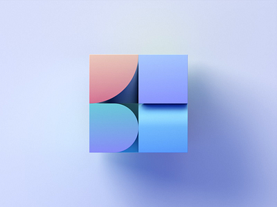 Cube 3d abstract animation blender branding clean colorful concept cube design geometric minimalist render shape simple square
