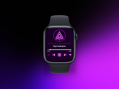 Apple Watch music player app apple applewatch artikasti asti branding design figma graphic design illustration logo mockup music musicplayer new purple typography ui ux watch