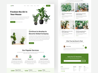 Plant - Plant Web App Landing Page Design 2 agriculture branding design farming figma graphic design green indoreplants new plant plantshop template tree ui ux website websitelandingpage