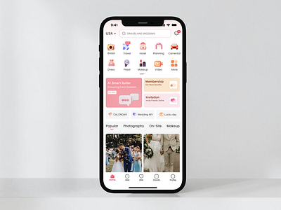 Wedding App UI branding graphic design ui