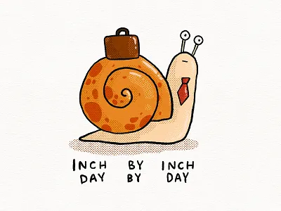 Employee of the day art briefcase employee illustration neck tie office life slow slug snail worker
