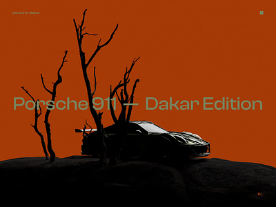 Porsche ‒ Dakar Edition 3d animation 3d art blade runner c4d car car animation cgi animation cyberpunk desert grid motion graphics octane render orange porsche porsche 911 web design