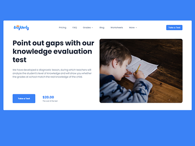 Site for knowledge evaluation test/EdTech edtech education goals landing page learning web design web site