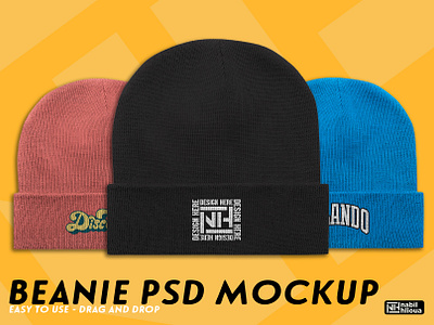 Beanie Mockup PSD hat Template apparel beanie beanies beannie cap customizable hat hats high resolution mock up mockup mockups photoshop psd realistic