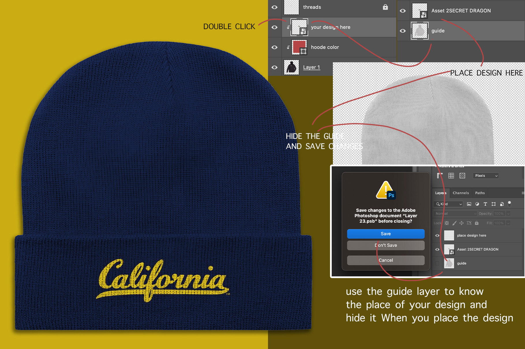 Beanie Mockup PSD hat Template by Nabil Hlioua on Dribbble