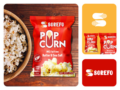 Popcorn Packaging design branding branding design corn designing food packaging graphic design label design logo design packaging design packet popcorn popcorn packaging pouch