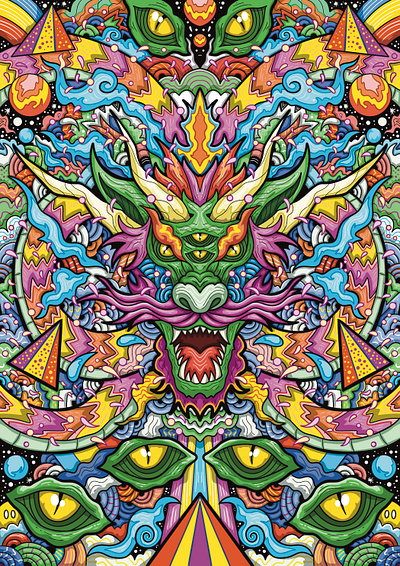 Best DragColorfulGon artstyle bngjs colorfulart doodle doodlear dragon graphic design pattern procreate psychedelic trippyart