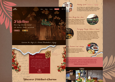 Fidelina Restaurant Website Design about page landing page menu restaurant ui ux design website website design