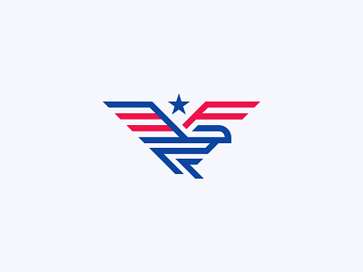 Letter F + American Eagle Logo america american eagle animal logo bird branding eagle eagle logo flag letter f minimal eagle design patriotic logo usa wings