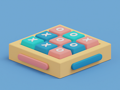 Tic-Tac-Toe 3d 3d animation 3d art animation art art direction artwork blender blender3d colorful concept concept design design game graphic design graphics illustration low poly lowpoly motion graphics