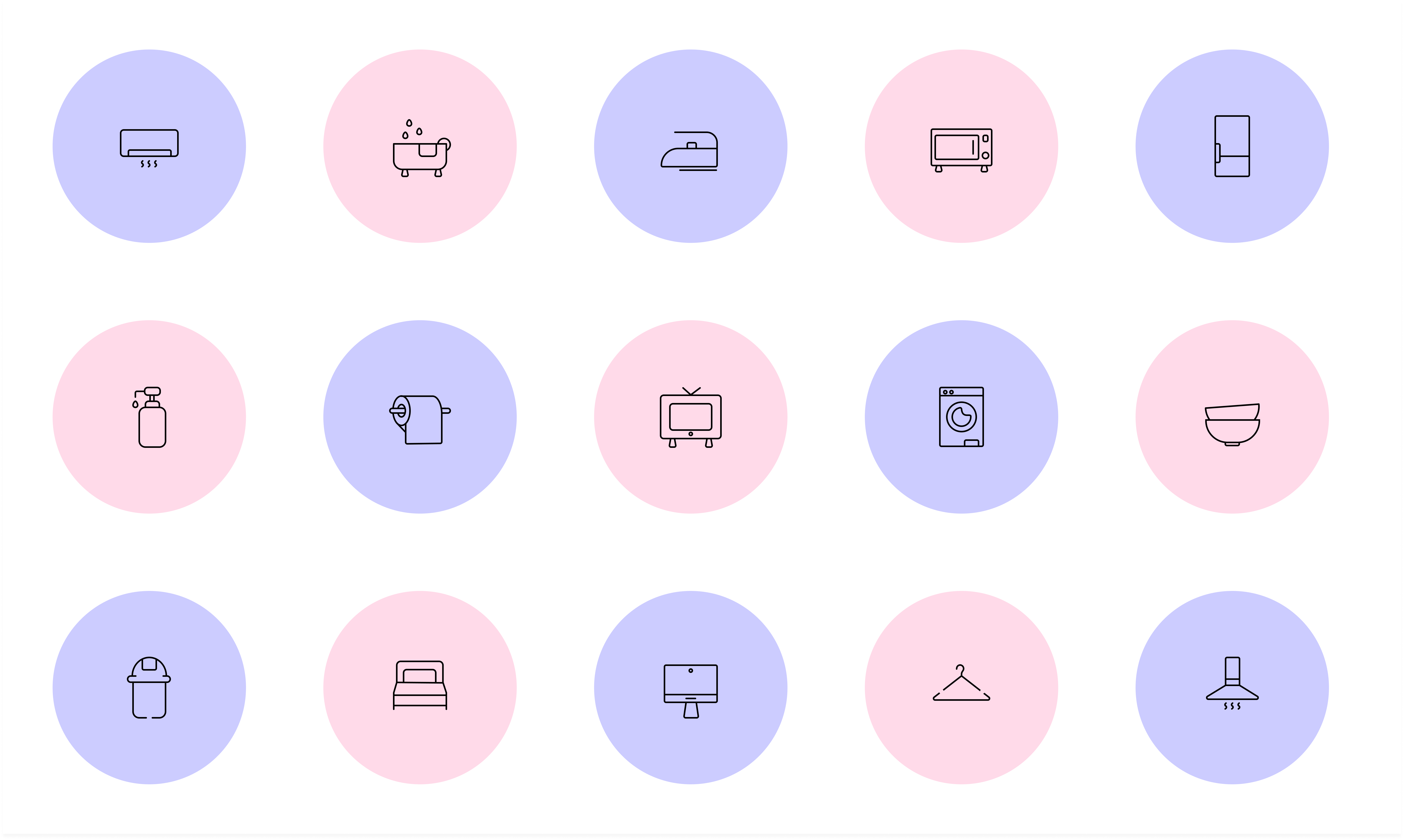 Household Icons 🏠 design graphic design iconography icons illustration rentals ui vector