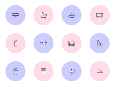 Household Icons 🏠 design graphic design iconography icons illustration rentals ui vector