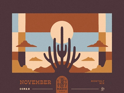 Monthly Mix: November album art arizona cacti cosmic desertwave cover desert illustration landscape mexico monthly mix music oaxaca old west oregon pipe cactus playlist southwestern texas western