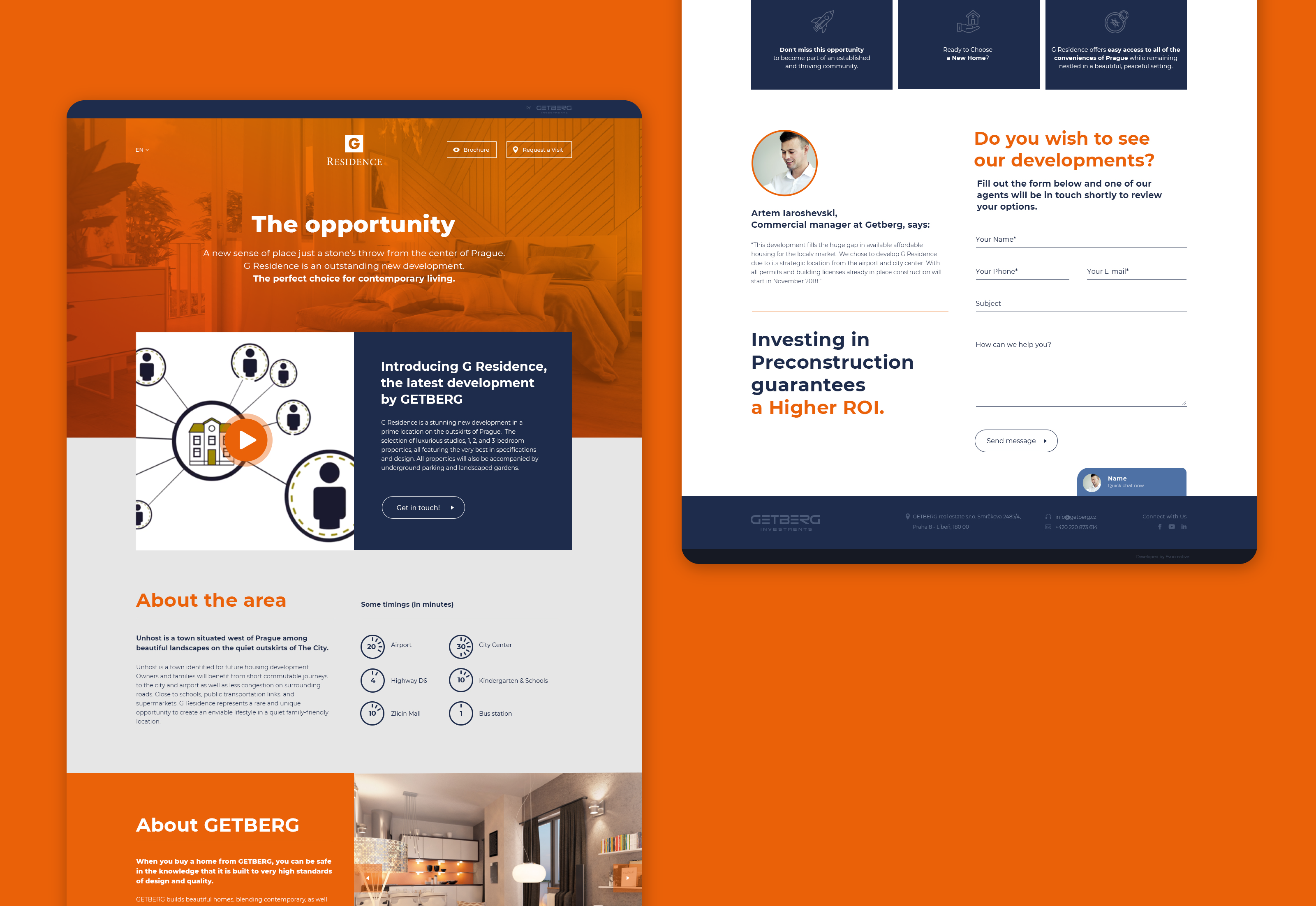 G Residence – Landing Page contact form generation lead header image landing page marketing online web design