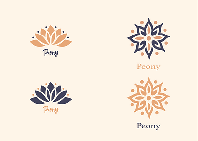 Peony branding design flat graphic design illustration logo minimal typography ui vector