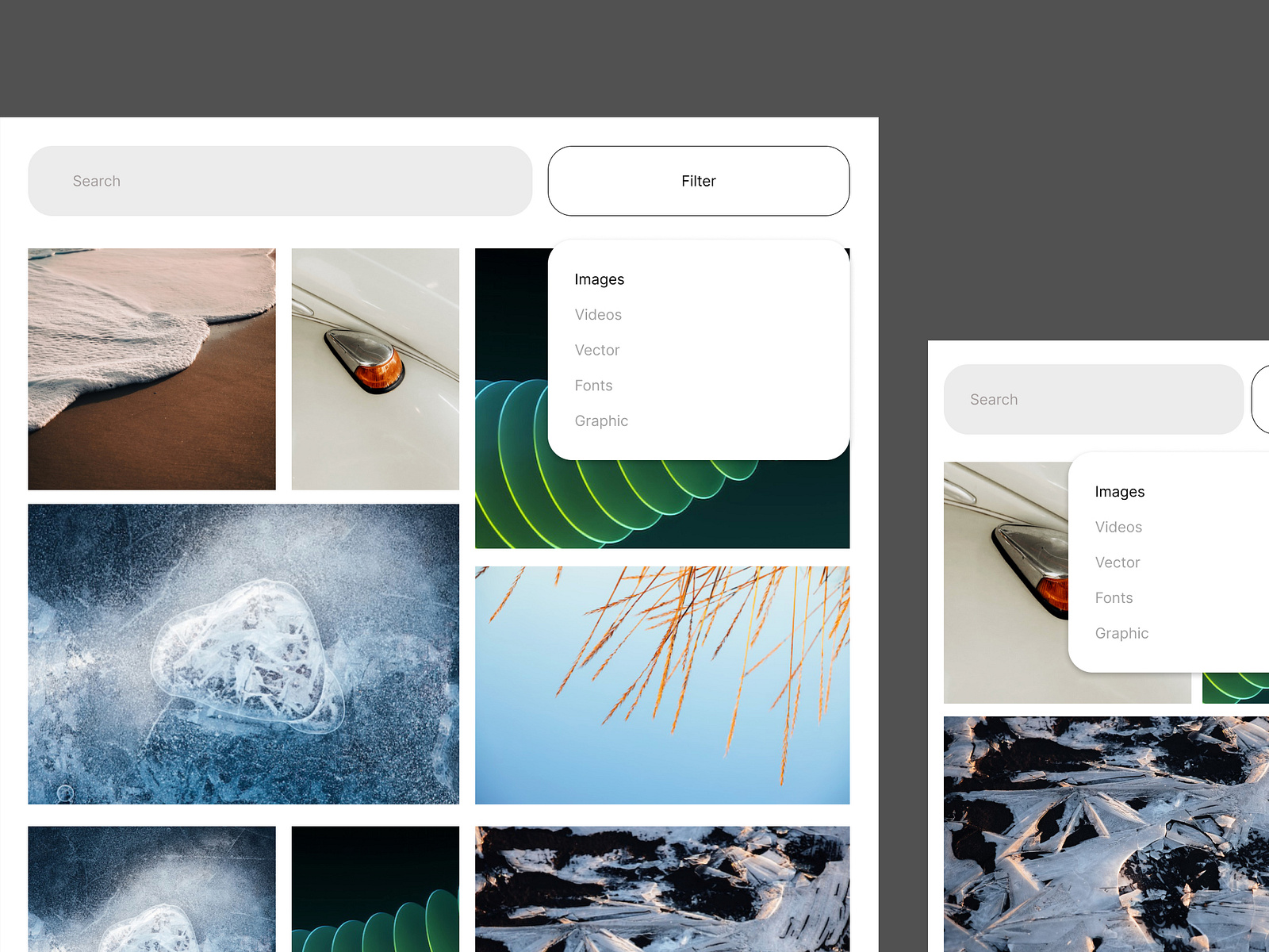 Search engine filter UI kit by ffeeaarr on Dribbble