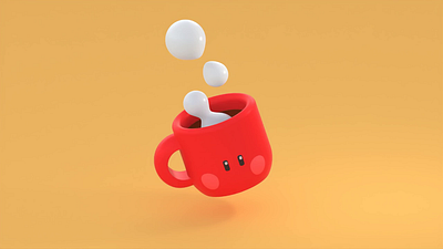 (Too) hot Kirby coffee mug 3d colorful cute3d kirby toydesign womp3d