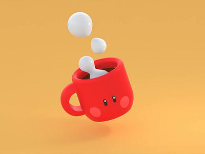 (Too) hot Kirby coffee mug 3d colorful cute3d kirby toydesign womp3d