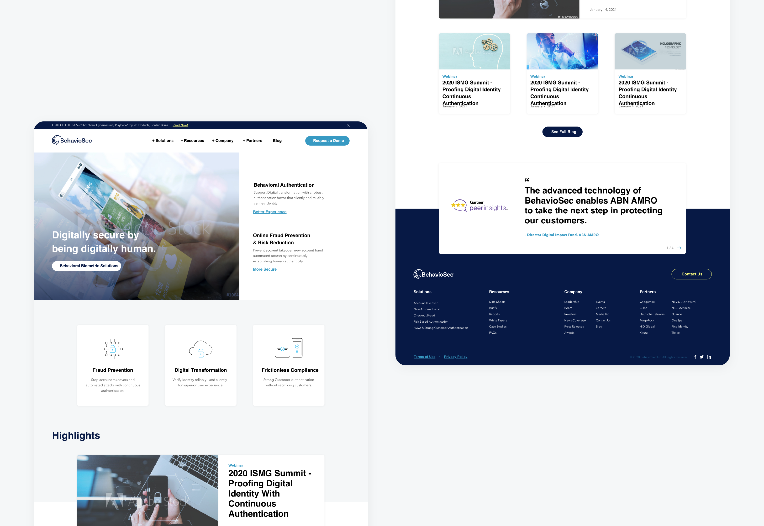 BehavioSec – Marketing Website behavioural biometrics marketing website nordic online security web design