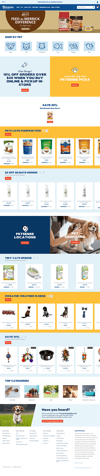 Responsive Pet Supplies ecommerce store
