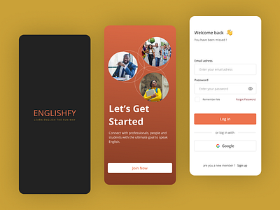 Englishfy. Safest Space to learn English ui