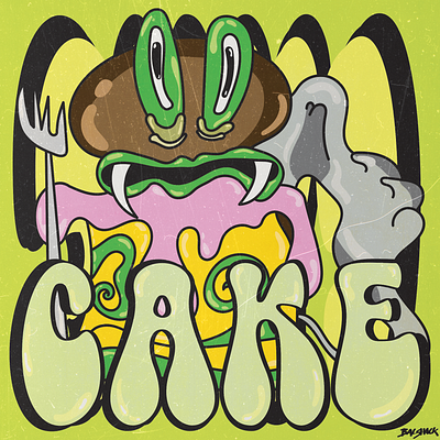 Cake Monster design illustration typography vector