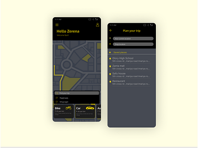 UIUX design - App to book cab cab design figma ui ui ux uiux design ux