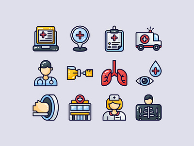 Healthcare Icon app design healthcare hospital icon nurse set ui