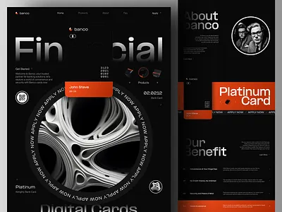 Banco - Digital Bank Card Landing Page Website bank bank card banking banking app credit card design digital banking finance finance app financial fintech home page landing page mobile banking ui ux web web design website website design