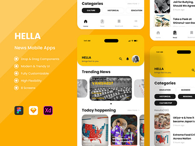 Hella - News Mobile Apps apps daily depth information insight latest layout mobile neat news reading sources topic trust viewer