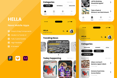 Hella - News Mobile Apps apps daily depth information insight latest layout mobile neat news reading sources topic trust viewer